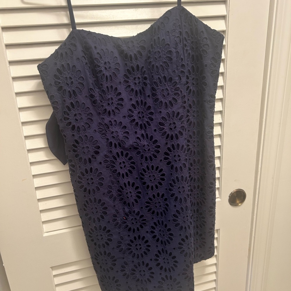 Lilly Pulitzer Navy Eyelet Midi Dress - Picture 4 of 5